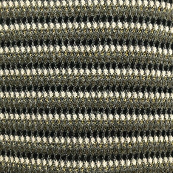 French Connection Gray Blue Gold Black Striped Knit Sweater Dress Women's Size 6 - Picture 5 of 12